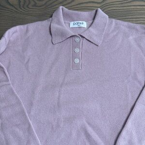 Parke Women's Lilac Button-Up Sweater